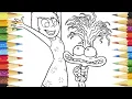 Inside Out 2 Coloring Page Emotions Anxiety and Joy