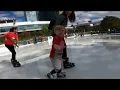 Ice skaters at Discovery Green battle the heat this holiday season