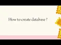 Creating Database in XAMPP