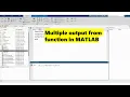 How to get multiple outputs from a function in MATLAB