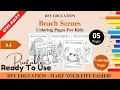FREE Beach Scenes Coloring Pages For Kids 5 Pages