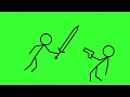 STICKMAN GUN VS STICKMAN SWORD FIGHT GREENSCREEN