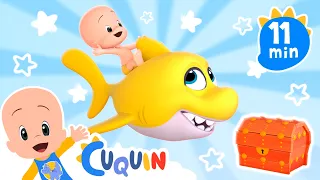 Cinco Baby Sharks - Aprende con vídeos educativos de Cuquín