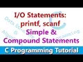 C Programming Tutorial Statements printf scanf Compound Statements