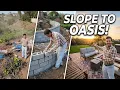 Incredible Sloped Backyard Transformation Using a Retaining Wall Full Yard Makeover