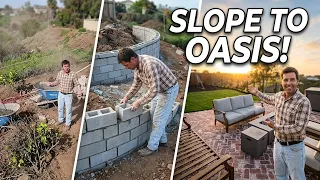 Incredible Sloped Backyard Transformation Using a Retaining Wall Full Yard Makeover
