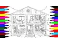 Coloring Pages Bathroom l Bedroom l Dining Room l Washroom Drawing Pages To Color For Kids