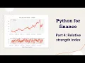 Relative strength index RSI - Python for Finance