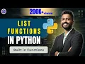 Lec-22 List Functions In Python Built in Functions Python