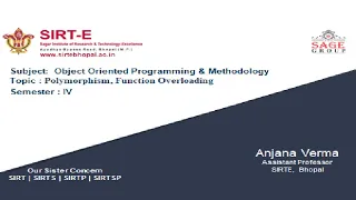 UNIT 4 LECTURE 1 POLYMORPHISM FUNCTION OVERLOADING