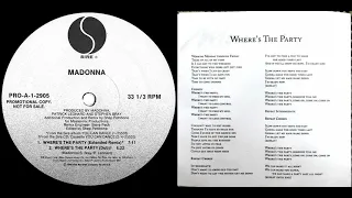 madonna where s the party instrumental dub acapella 1987