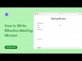 Meeting minutes template