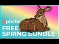 FREE Spring Easter Coloring Pages Journal Spreads Stickers Vectors From Pixite