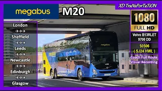 Megabus M20 London Victoria Coach Station Glasgow Buchanan Bus Station via Newcatle F
