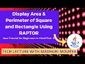 Java Tutorial for Beginners in Hindi Part - 5 Display Area Perimeter of Square and Rectangle RAPTOR