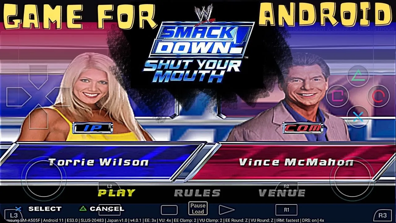 Play WWE Smackdown Shut Your Mouth PS2 Emulator - Damon PS2 PRO - Android Gameplay 2021
