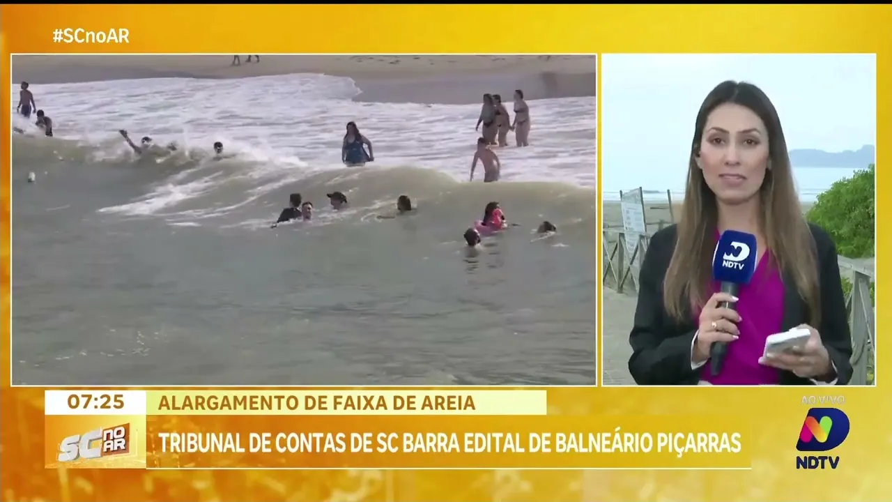 Tribunal de Contas de SC suspende licitação para alargar praia de Balneário Piçarras