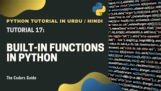 Built-in Functions In Python - Tutorial Python Tutorial In The Coders Guide
