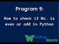 How to check if No is even or odd in Python Part 9