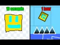 Making geometry dash in 10 seconds vs 1 hour