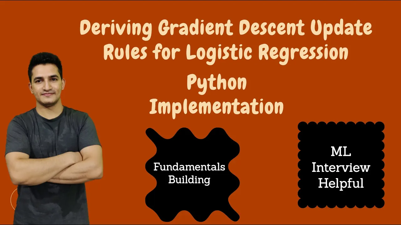 Deriving Gradient Descent Update Rules for Logistic Regression| Python Implementation #interview #ml