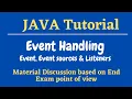 Event Handling in Swings What are Events Event Sources Event Listeners Java Tutorial