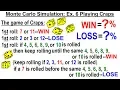 Statistics Ch 4 Probability and Statistics 73 of 74 Monte Carlo Simulation Ex 6 Playing Craps