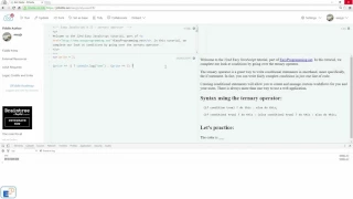 Easy JavaScript - The Ternary Operator 22