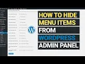 How to hide menu items from the WordPress admin panel Freelance Admin Hider Plugin