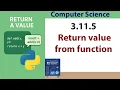 How to Return a Value from a Function in Python Function Returning a Value Python Functions