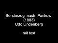 Udo Lindenberg Sonderzug nach Pankow mit Text