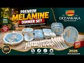 Premium Blue Melamine Dinner Set 2026 Elegant Floral Design OceanKaka Melamine Crockery