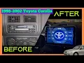 How to install 10 single din adjustable android radio 1998-2002 Toyota Corolla