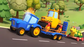 Мультфільм про гоночні машинки — Грейдер, Трактор 🚧 Будівельні машинки — Збірка — Паровозик Оллі