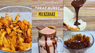 Treat Burst Milkshake Recipe| Spicy Fries & Chocolate Sauce Bread"
