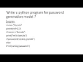 python program on password generation and eligibility to vote