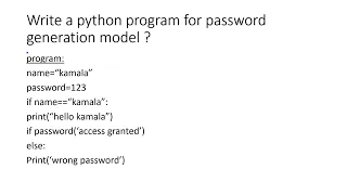python program on password generation and eligibility to vote