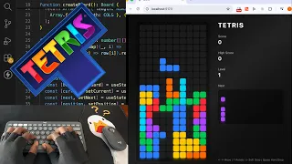 Modern Neon Tetris Game with React TailwindCss - Asmr Programming