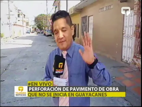 Perforación de pavimento de obra que no se inicia en Guayacanes