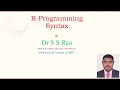 R Programming Syntax