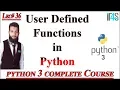 Python Tutorial in Urdu Hindi User Defined Functions in Python How to make functions in python