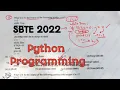 Python Programming II SBTE 2022 MCQ Answer II