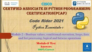 CISCO Python Essentials Answers 1 PCAP Module 3 Test Correct Answers Boolean Values