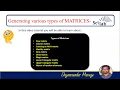 SCILAB GENERATING VARIOUS TYPES OF MATRICES USING SCILAB