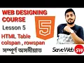 Lesson 5 HTML Table colspan and rowspan in Assamese