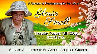 A Service of Thanksgiving for the Life of Gloria Small