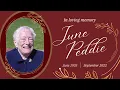 June Peddie Memorial Service