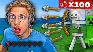 Minecraft BUT the game is 100 times FASTER it s impossible lol