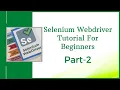 Selenium Webdriver Tutorial for Beginners Selenium Webdriver Tutorial Online Training Part 2