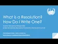 Virtual Delegate Training What Is a Resolution How Do I Write One